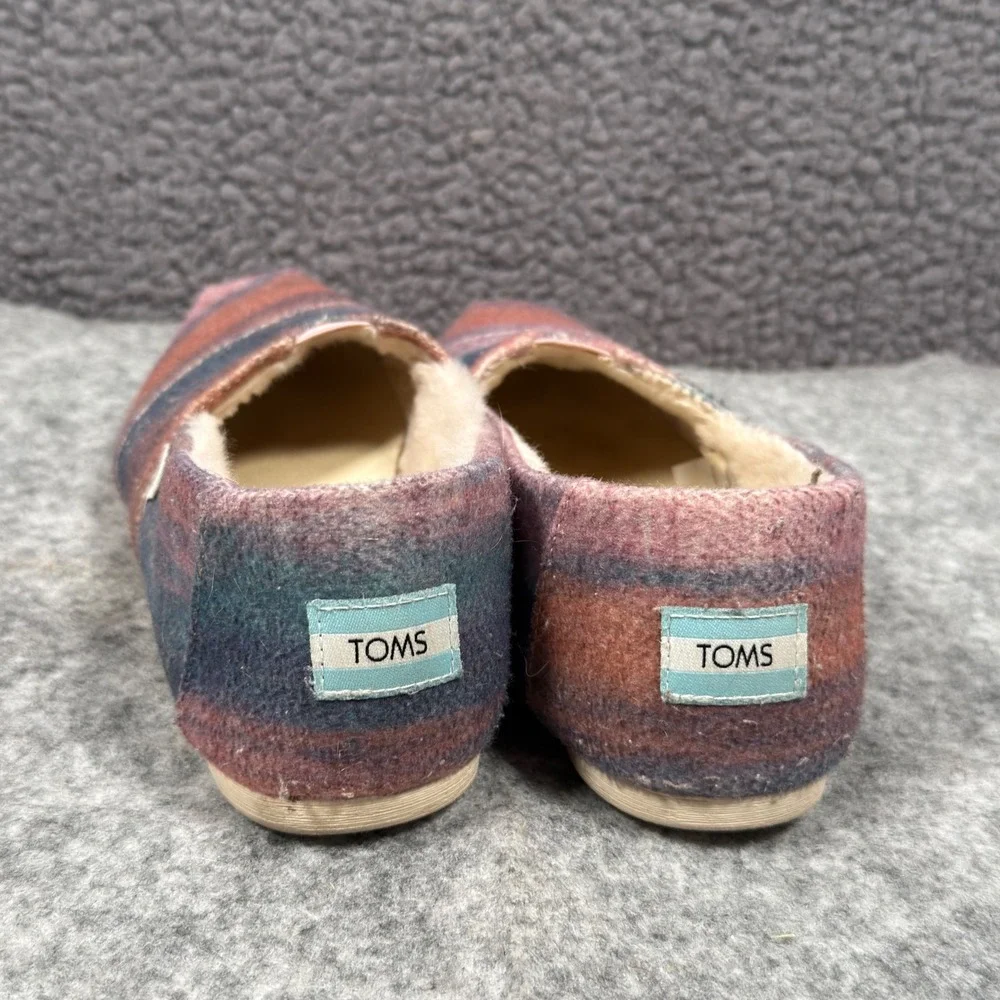 TOMS Womens Alpargata Faux Shearling Lined Slip On Shoes Multi Color Size 8.5